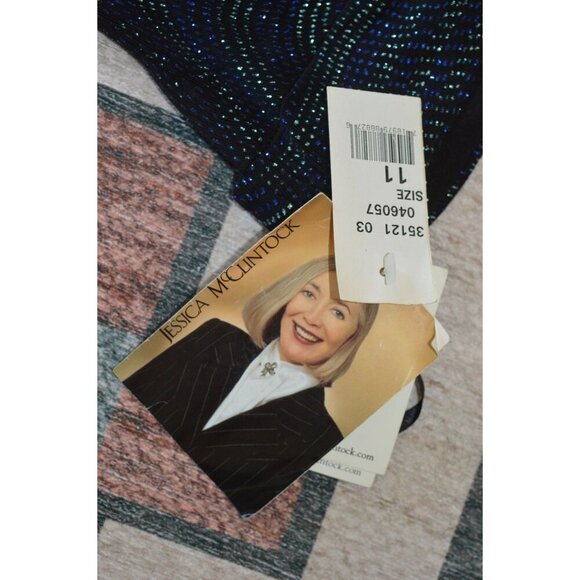 NWT Vintage y2k Gunne Sax Jessica McClintock Blue Sequined Gown Junior Size 11 - Picture 6 of 9